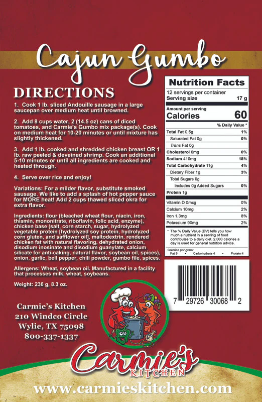 Carmie's Kitchen - Cajun Gumbo Soup Mix - Image 3