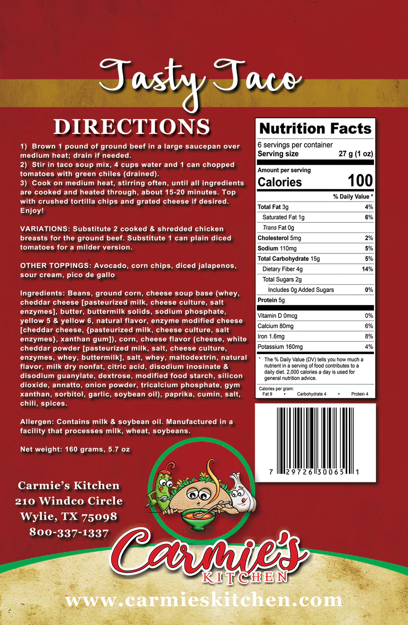 Carmie's Kitchen - Tasty Taco Soup Mix - Image 3