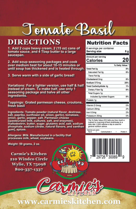 Carmie's Kitchen - Tomato Basil Soup Mix - Image 3