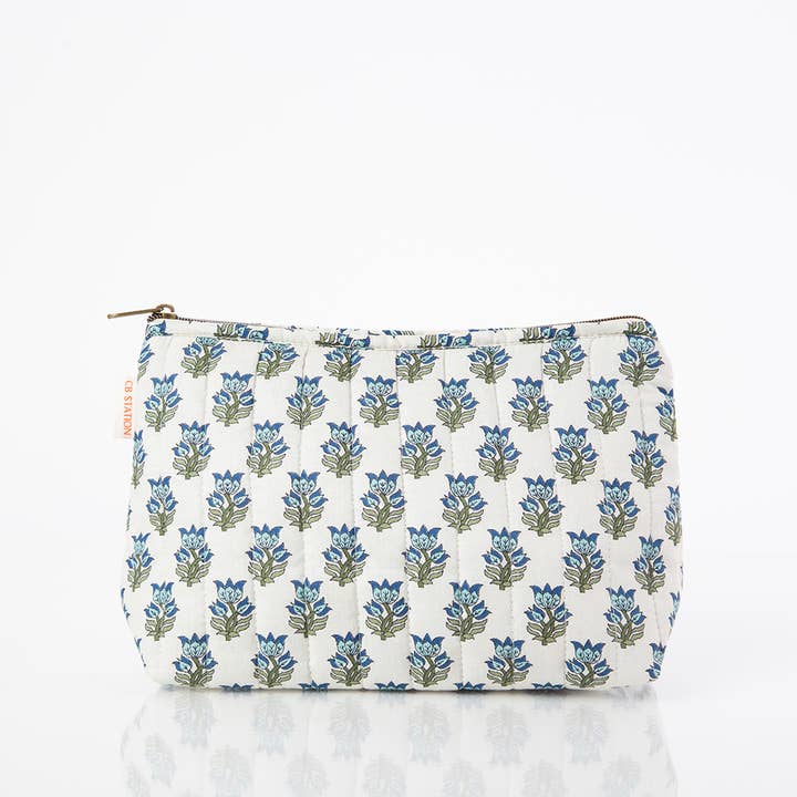 CB Station - Block Print Clutch, Aqua