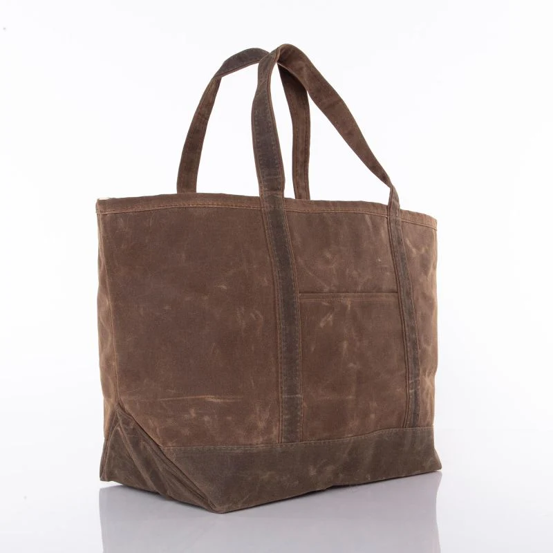 CB Station - Waxed Large Classic Tote, Khaki - Image 2