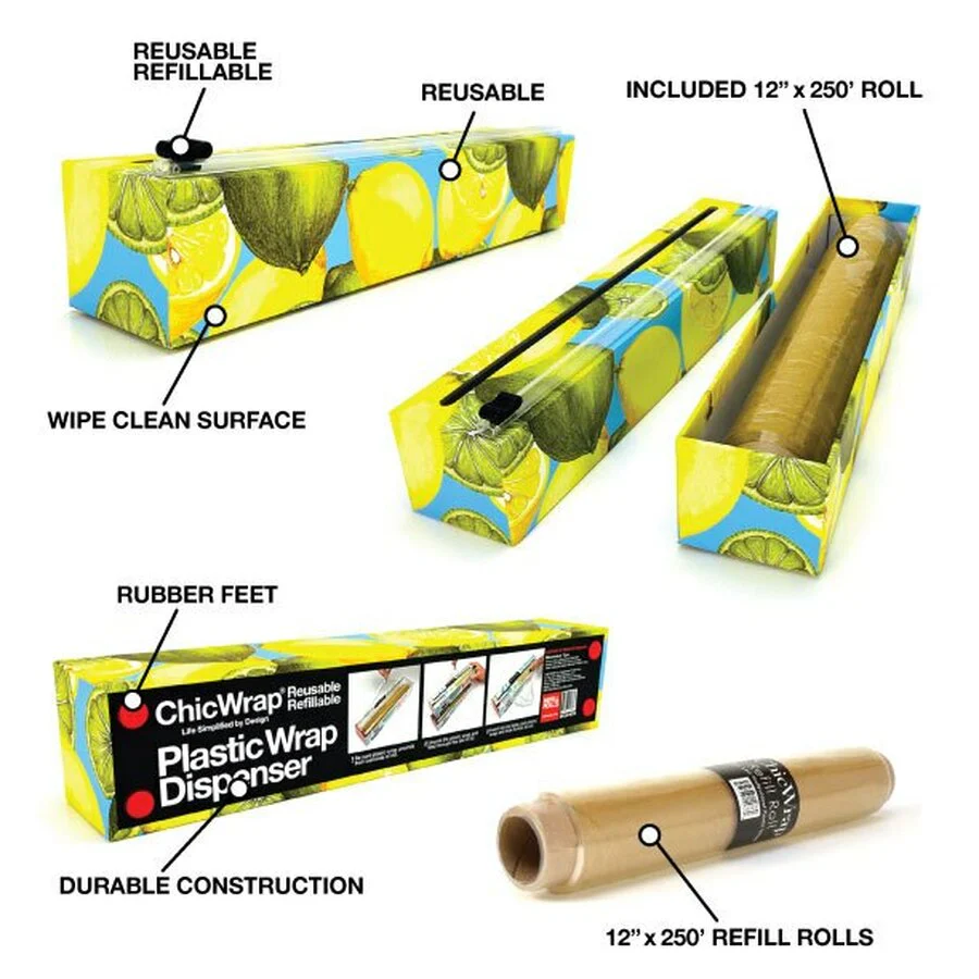 ChicWrap - Plastic Wrap Dispenser, Lemons - Image 4
