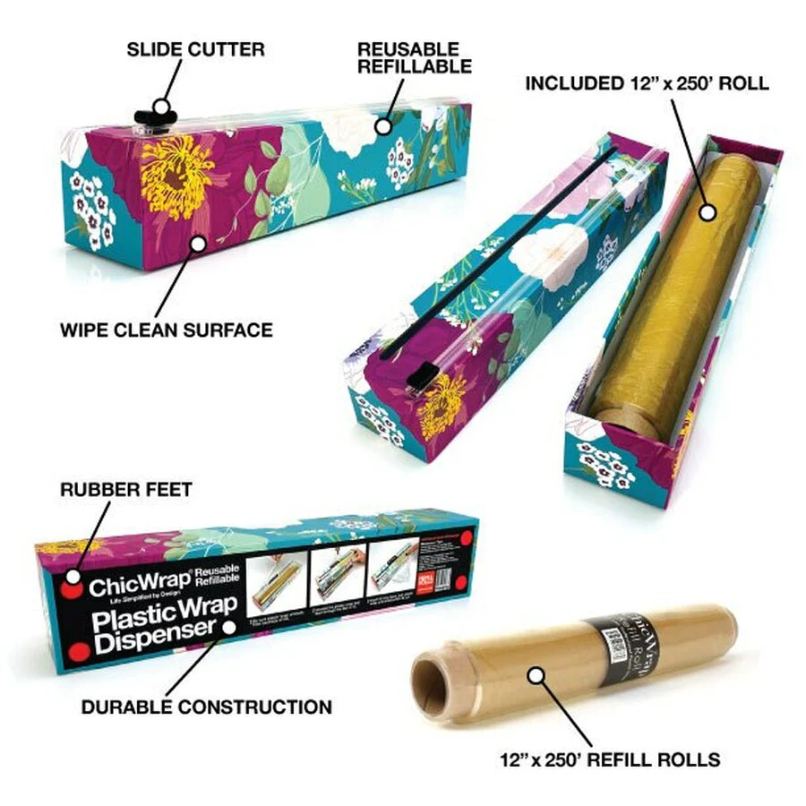 ChicWrap - Plastic Wrap Dispenser, Spring Flowers - Image 3