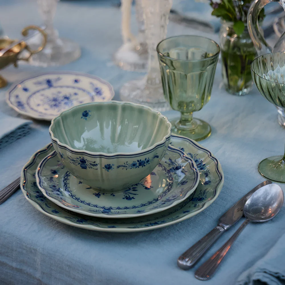 Costa Nova - Vila Cereal Bowl, Olive & Blue - Image 3