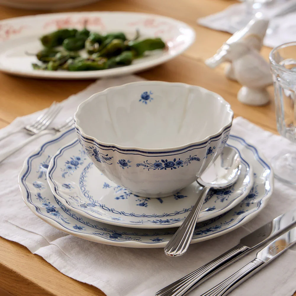 Costa Nova - Vila Cereal Bowl, White & Blue - Image 3