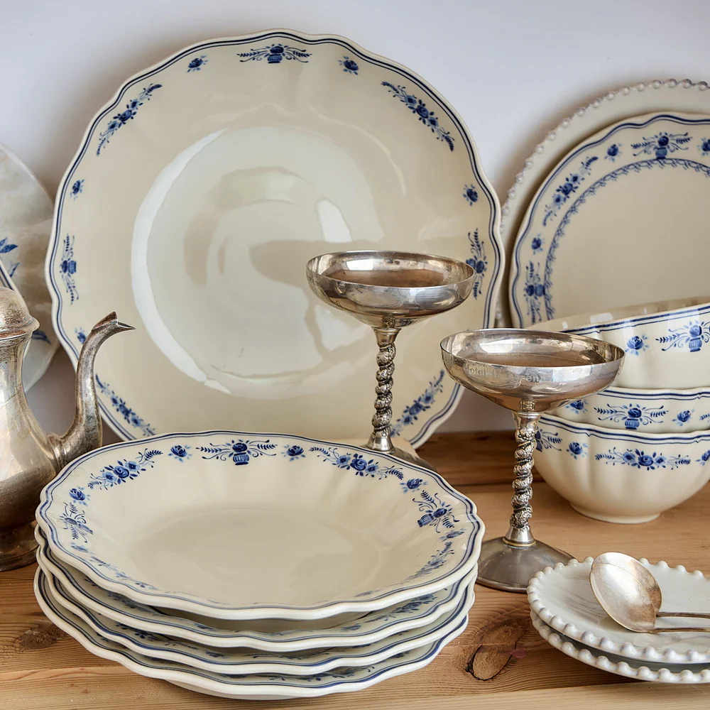 Costa Nova - Vila Serving Bowl, Beige & Blue - Image 4