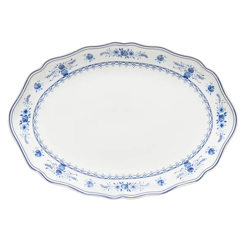 Costa Nova - Vila Oval Platter, White & Blue