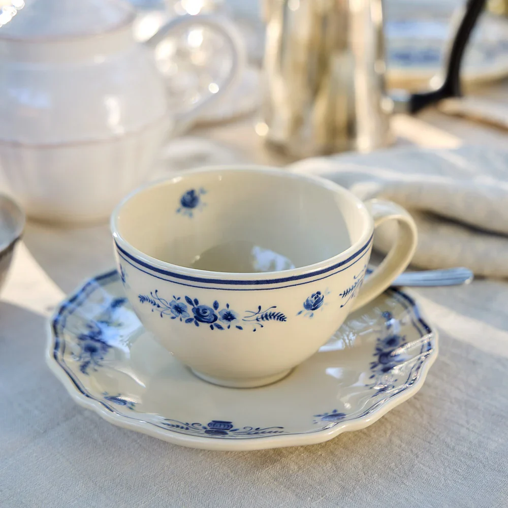 Costa Nova - Vila Teacup & Saucer, Beige & Blue - Image 2