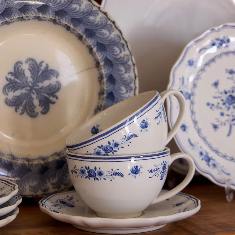 Costa Nova - Vila Teacup & Saucer, White & Blue - Image 2