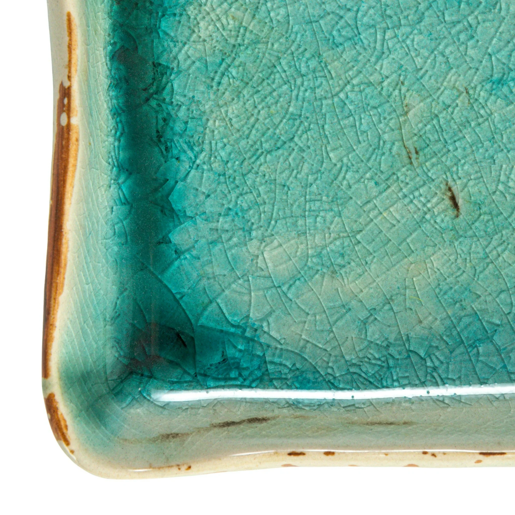Creative Co-op - Aqua Stoneware Serving Tray - Image 3