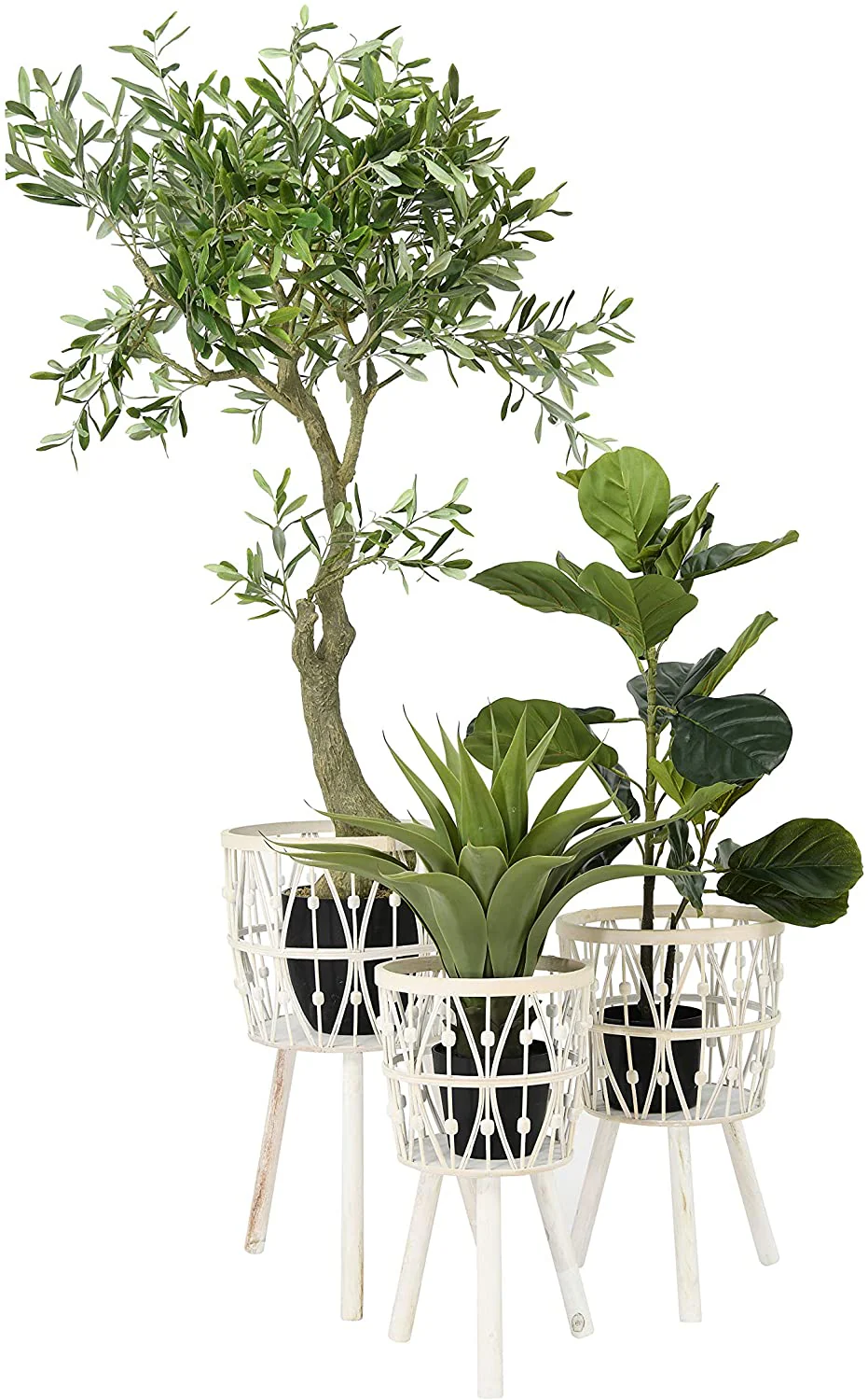Creative Co-op - Bamboo and Wood Baskets with Legs - Image 3