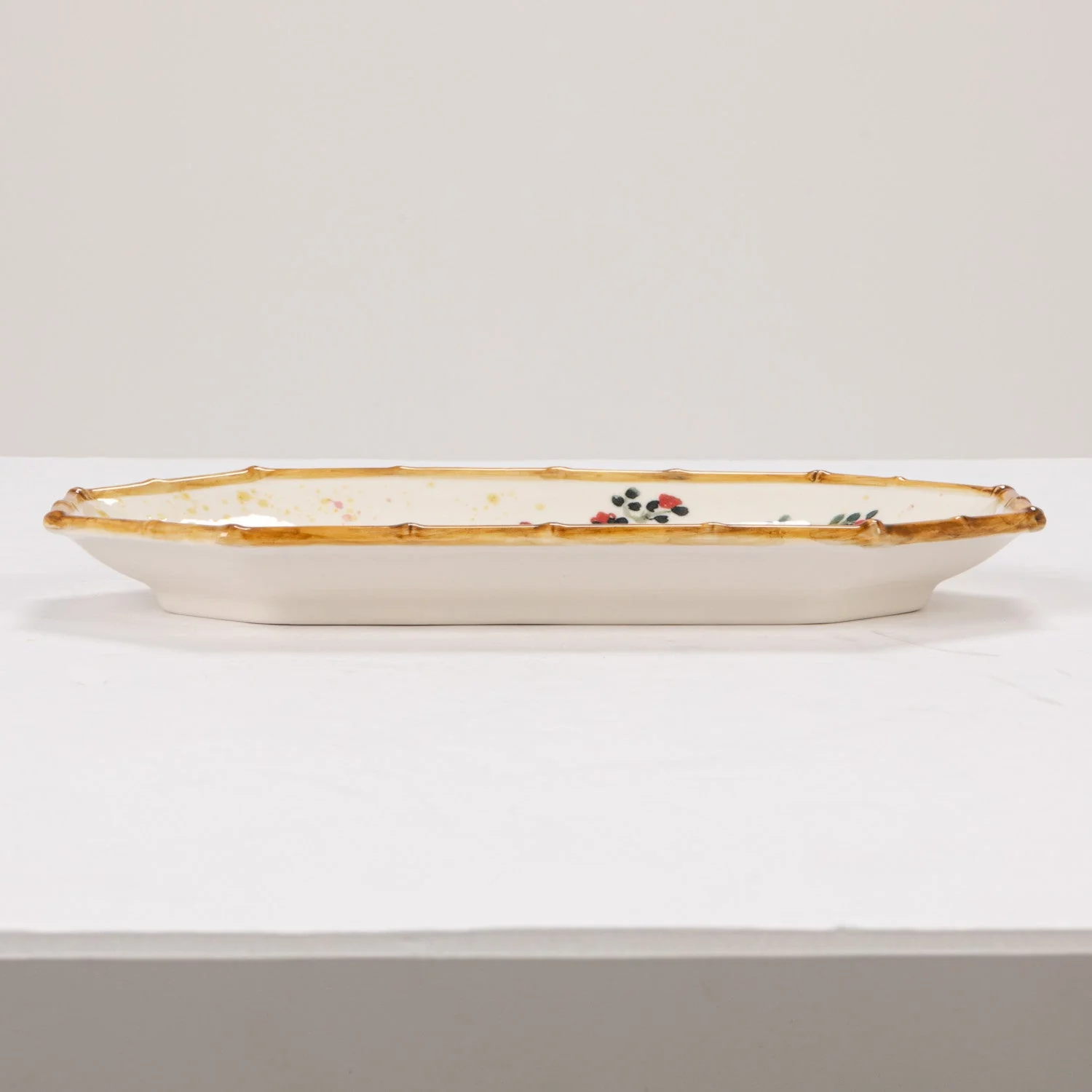 Creative Co-op - Bamboo Edge Stoneware Dish - Image 2