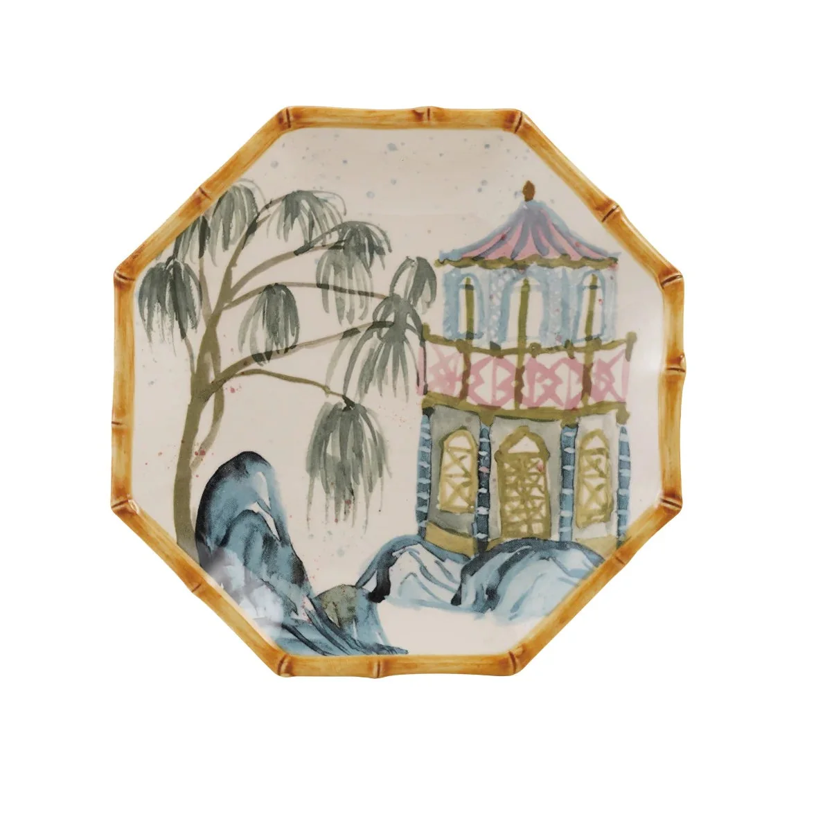 Creative Co-op - Bamboo Edge Stoneware Salad Plate