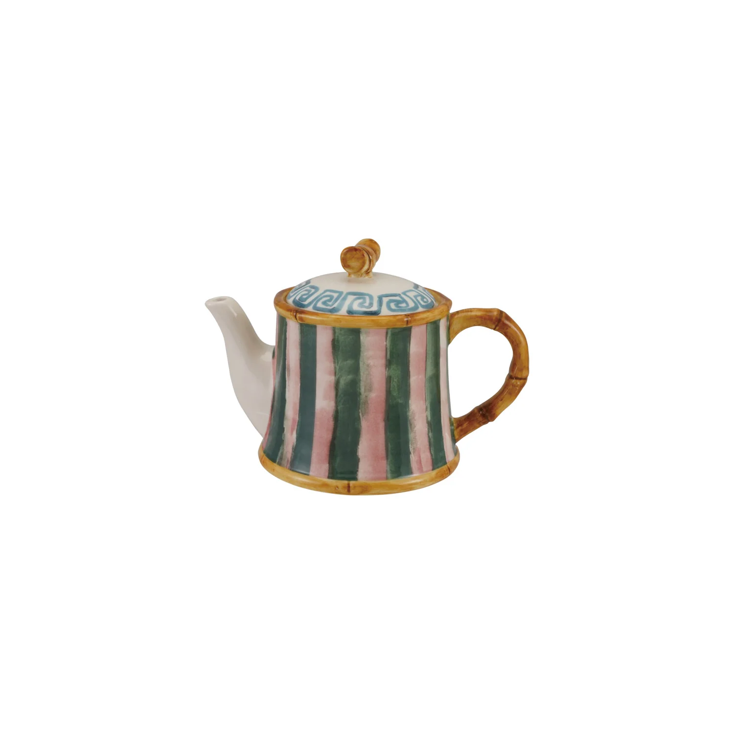 Creative Co-op - Bamboo Edge Stoneware Teapot - Image 3