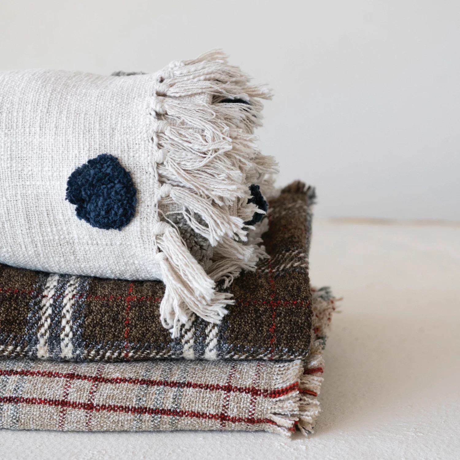 Creative Co-op - Blue & Burgundy Plaid Throw - Image 3