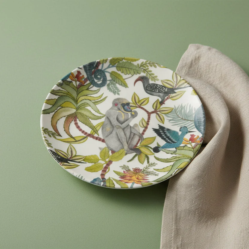 Creative Co-op - Botanical Stoneware Plate - Image 3