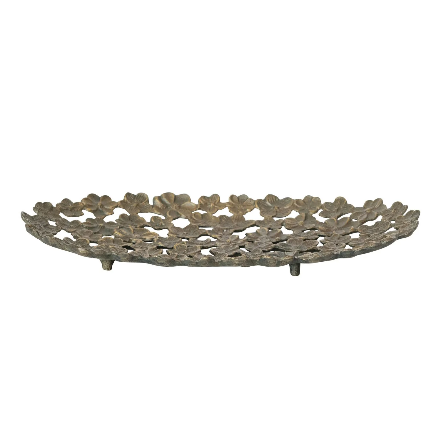 Creative Co-op - Cast Aluminum Tray with Flower Cut-Outs - Image 3