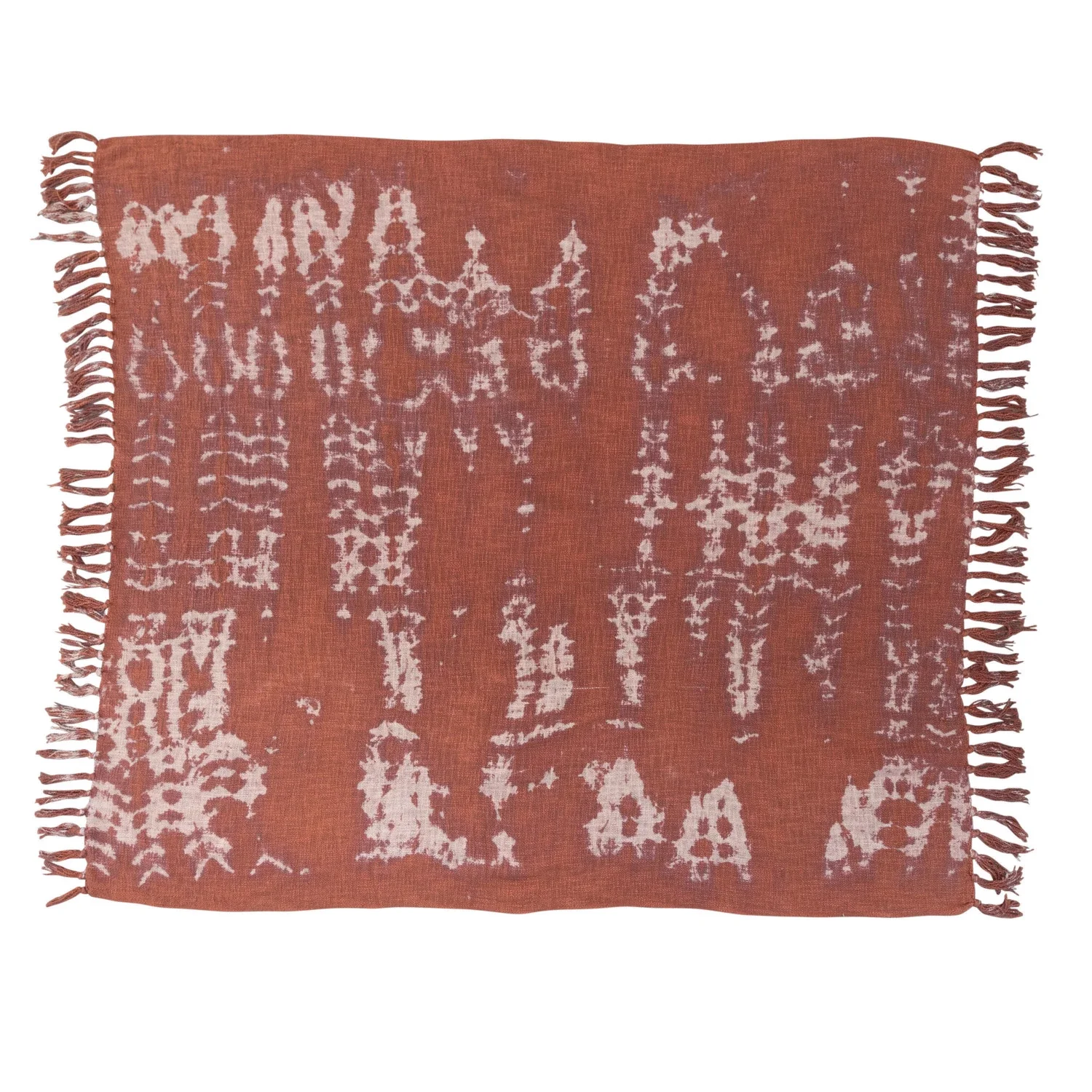 Creative Co-op - Cotton Slub Tie-Dyed Throw with Fringe - Image 3