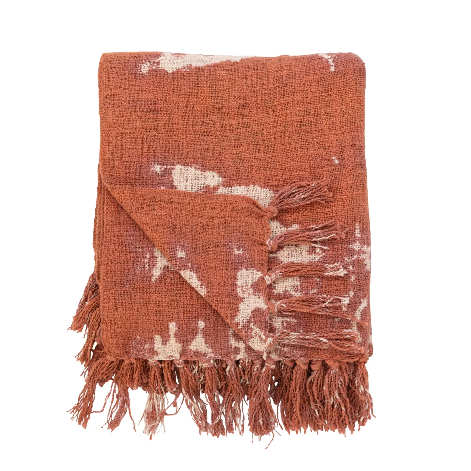 Creative Co-op - Cotton Slub Tie-Dyed Throw with Fringe - Image 4