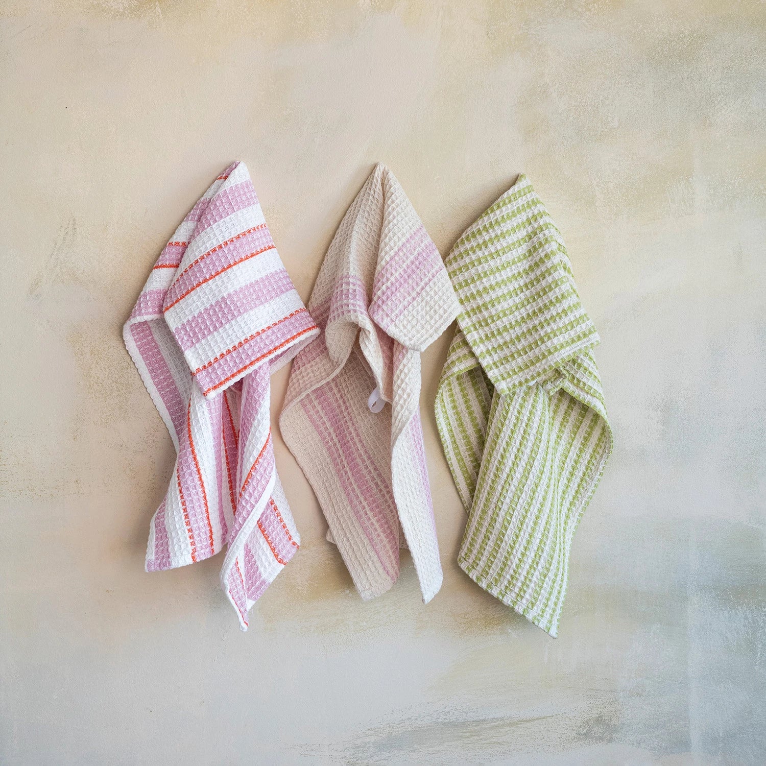 Creative Co-op - Striped Waffle Weave Tea Towel