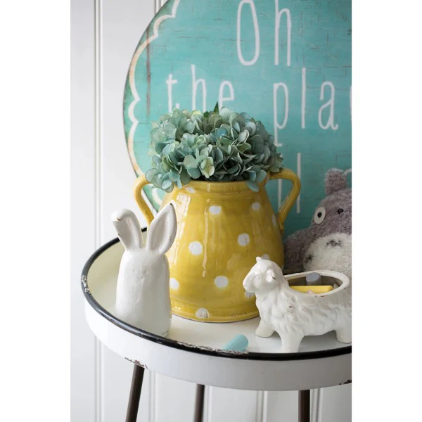 Creative Co-op - Distressed Yellow Planter - Image 3