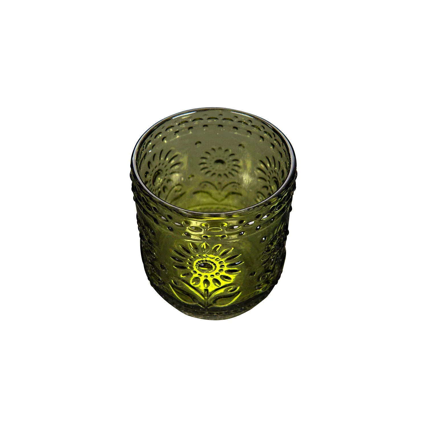 Creative Co-op - Embossed Green Drinking Glass - Image 2