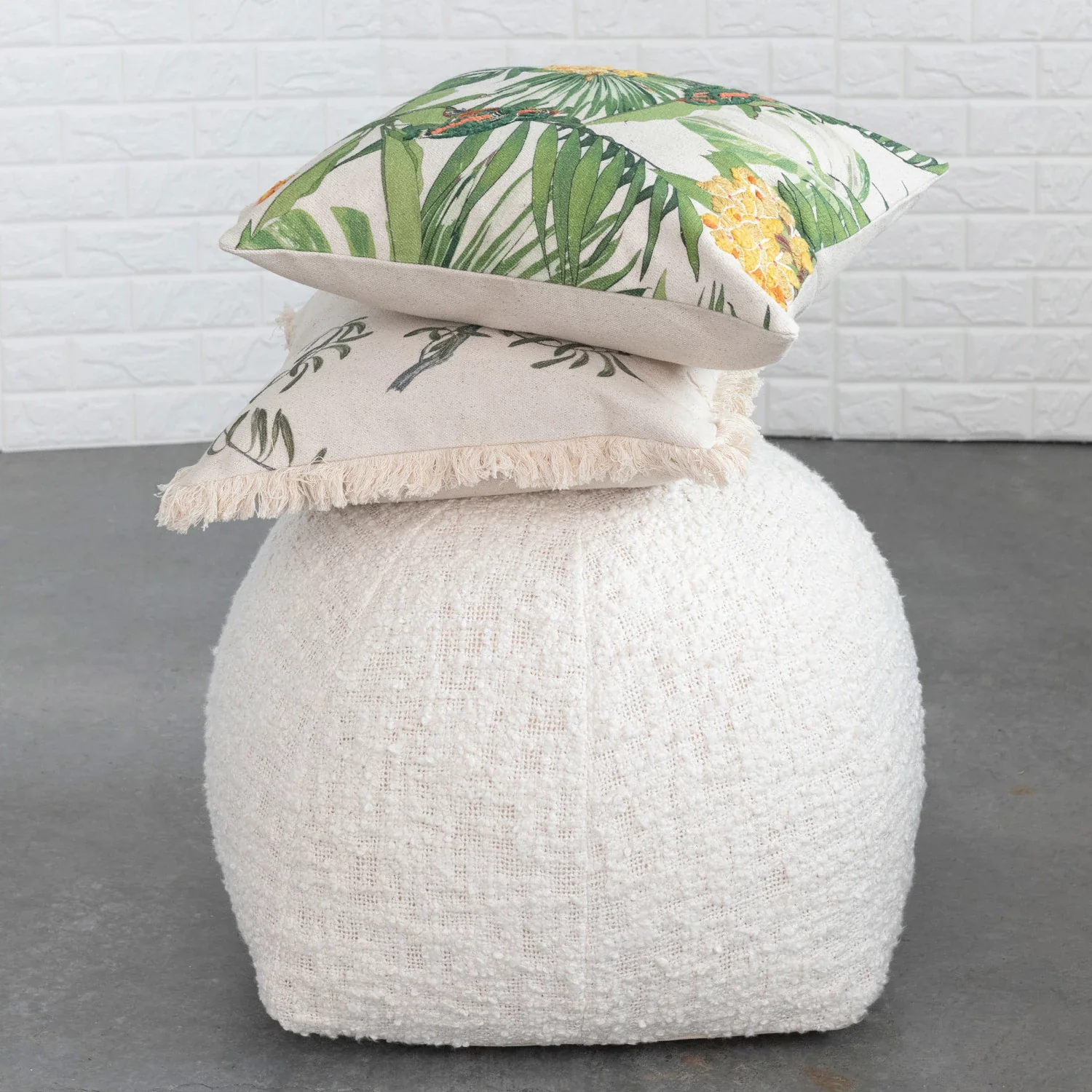 Creative Co-op - Embroidered Birds Pillow - Image 2