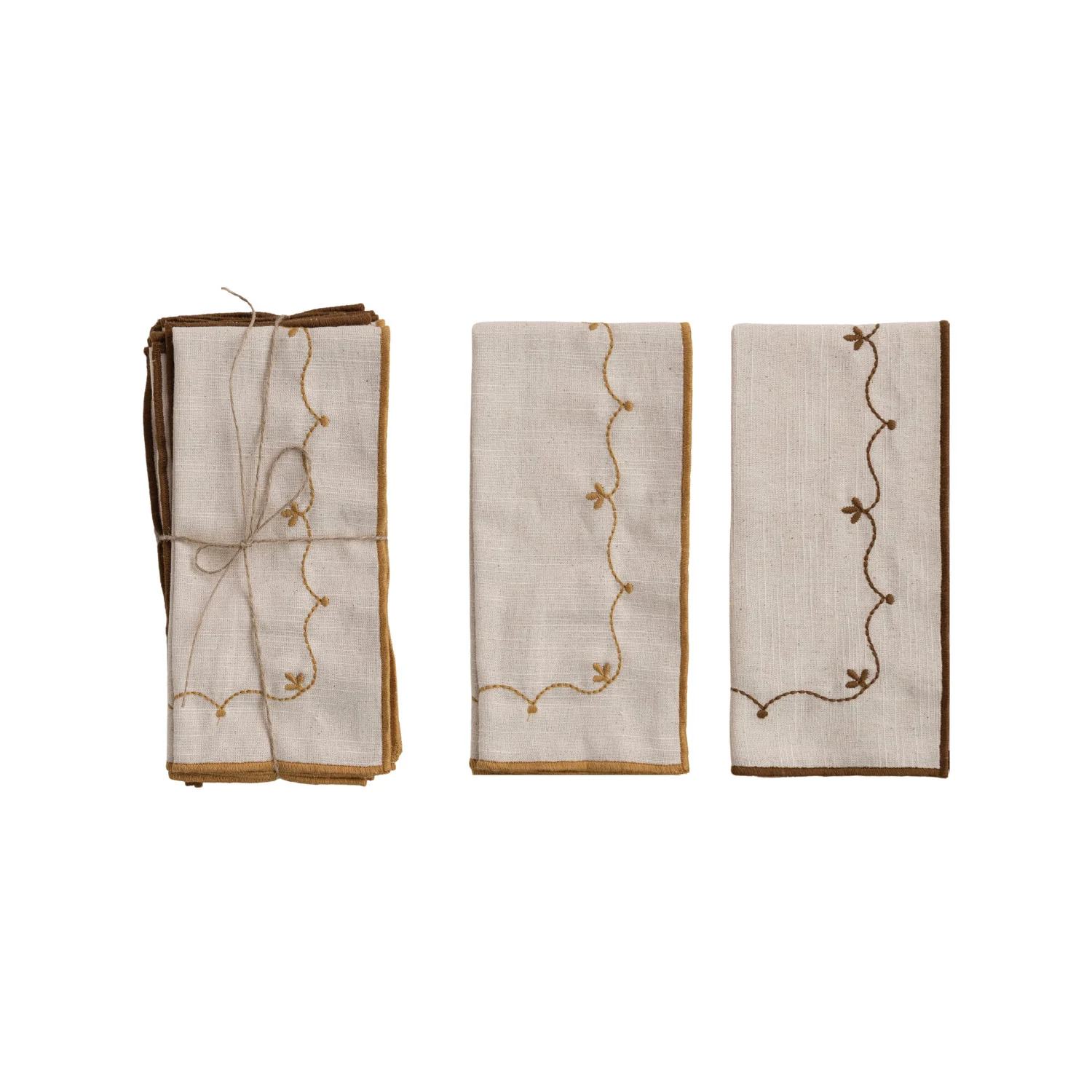 Creative Co-op - Embroidered Cotton Napkins - Image 2