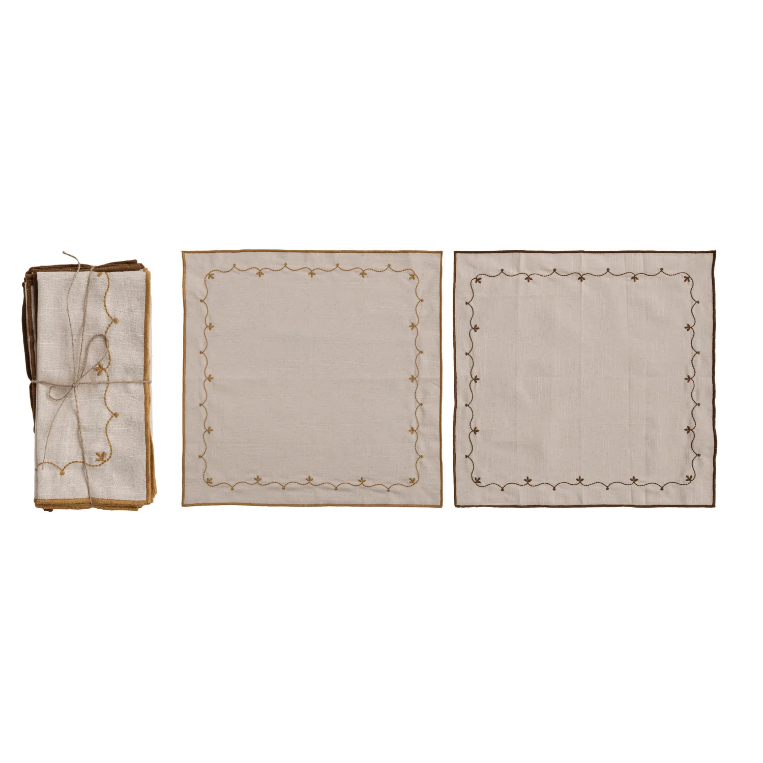 Creative Co-op - Embroidered Cotton Napkins - Image 3