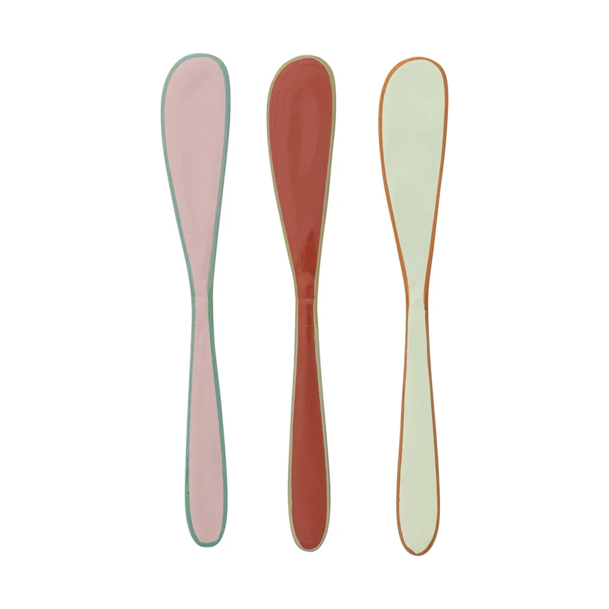 Creative Co-op - Enameled Stainless Steel Canape Knife with Colored Edge