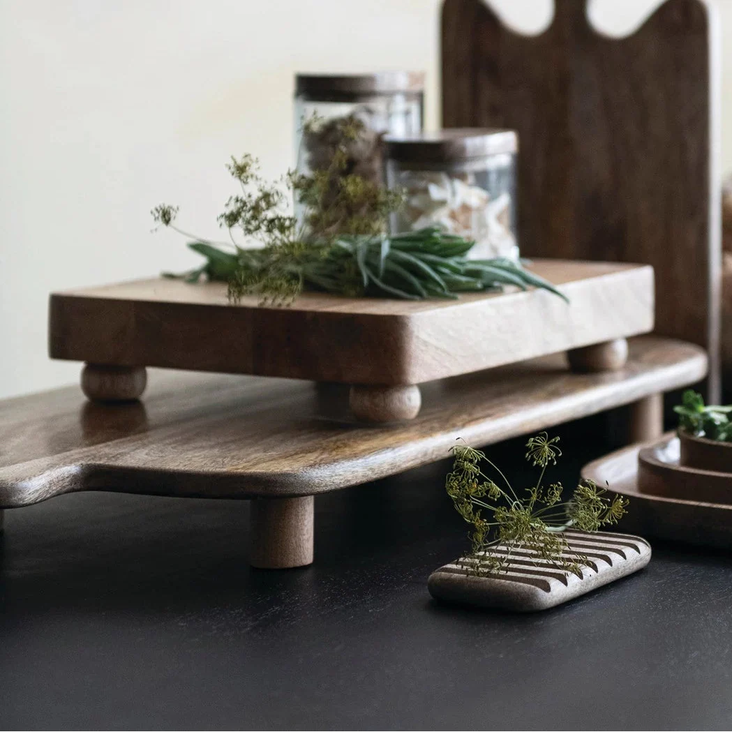 Creative Co-op - Footed Serving Board with Handle - Image 2