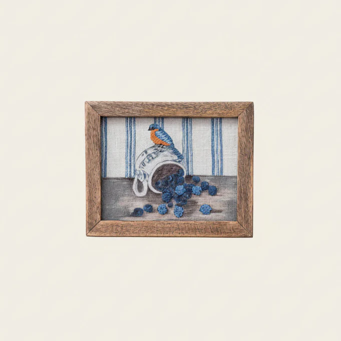 Creative Co-op - Framed Embroidered Birds & Fruit - Image 3