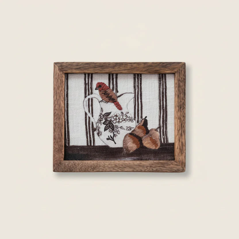 Creative Co-op - Framed Embroidered Birds & Fruit - Image 4