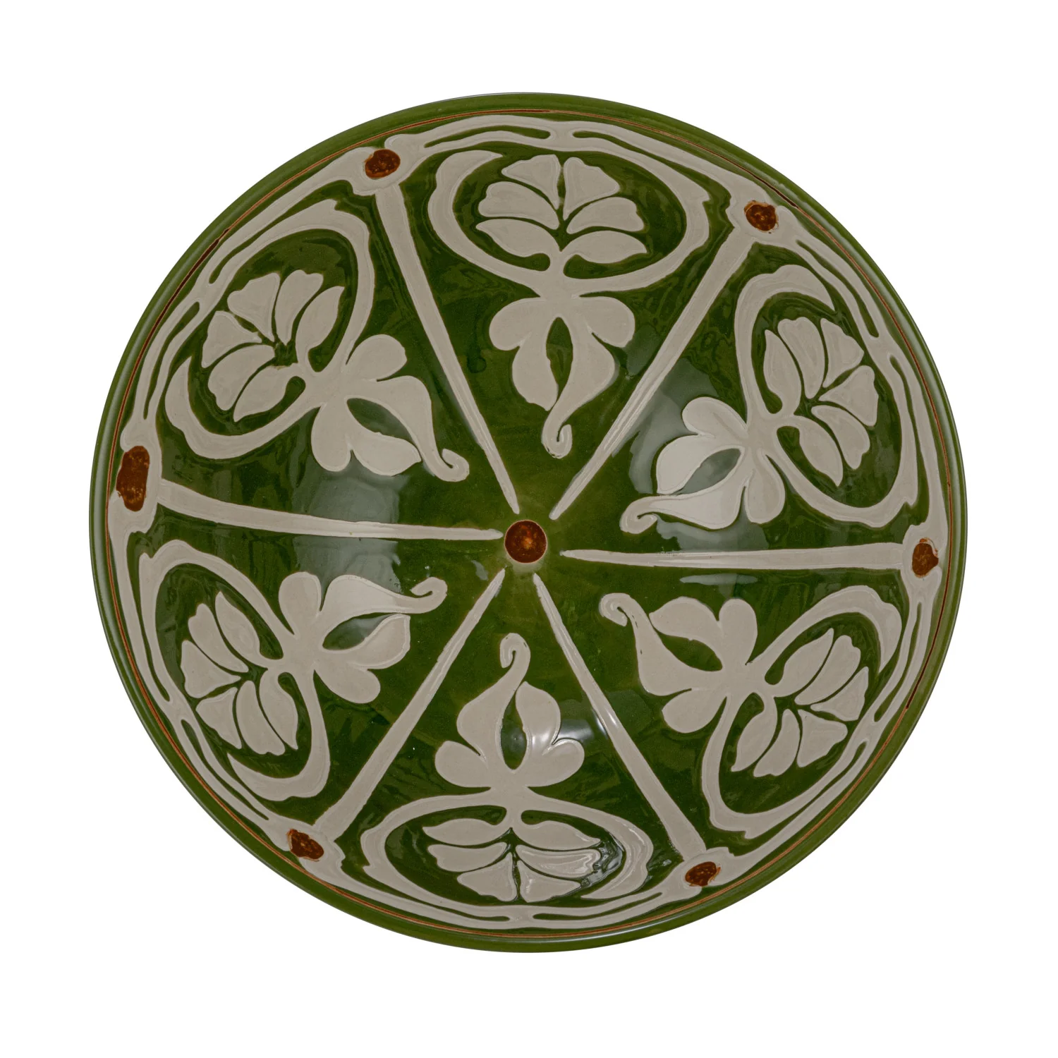 Creative Co-op - Green Patterned Serving Bowl - Image 3