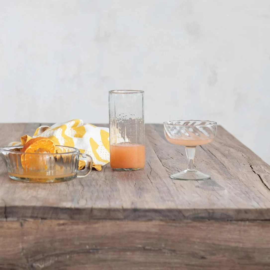 Creative Co-op - Hand-Blown Twisted Coupe Glass - Image 2