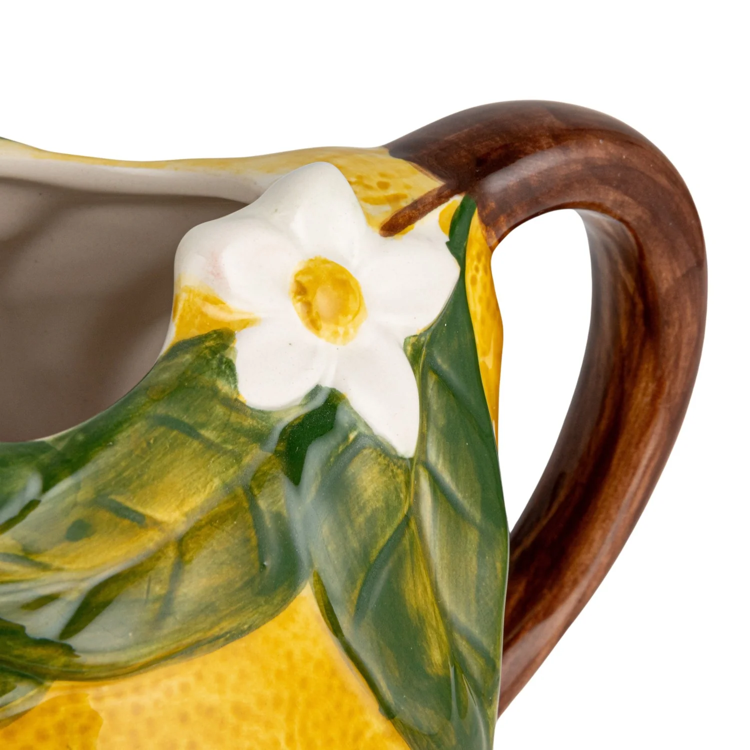 Creative Co-op - Hand-Painted Stoneware Lemon Pitcher - Image 3
