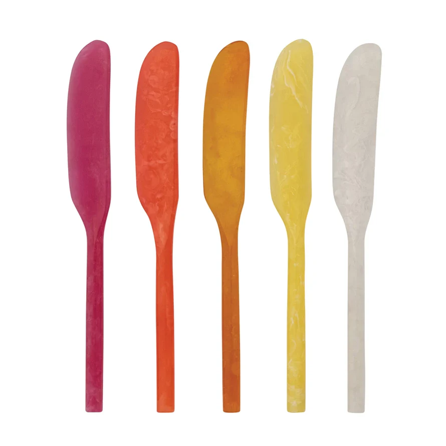 Creative Co-op - Marbled Resin Canape Knife - Image 2