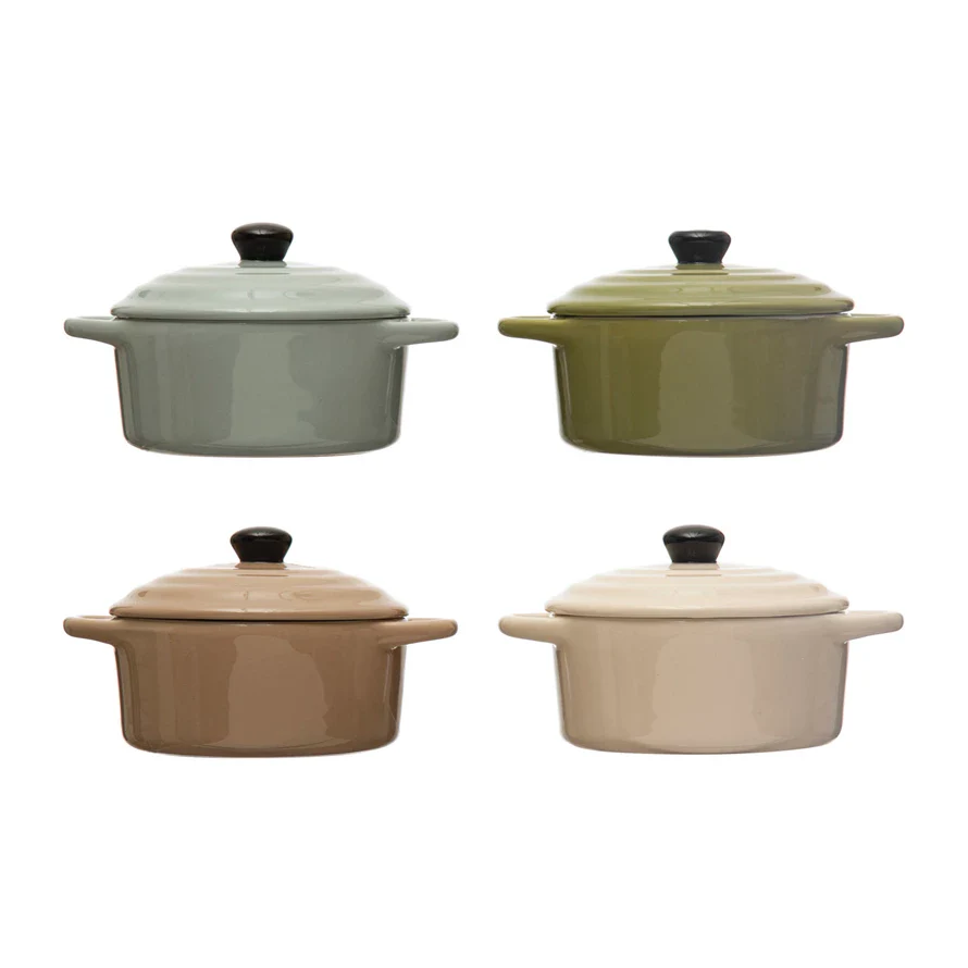Creative Co-op - Mini Stoneware Baker with Lid - Image 4