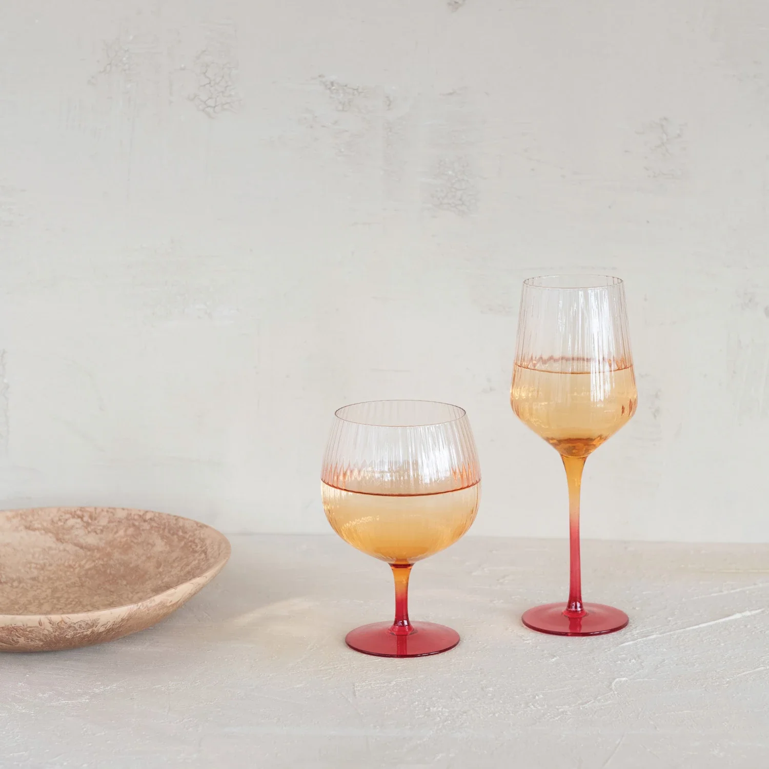 Creative Co-op - Ombre Stemmed Fluted Glass