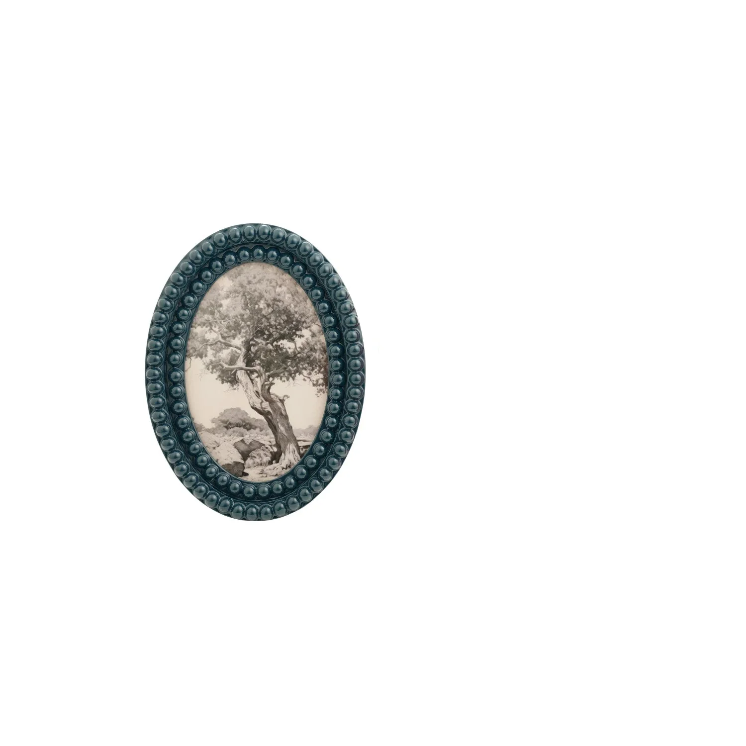 Creative Co-op - Oval Resin Bobbin Photo Frame - Image 3