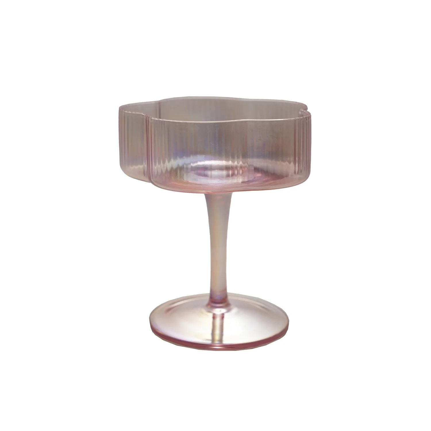 Creative Co-op - Pink Flower Coupe Glass - Image 2
