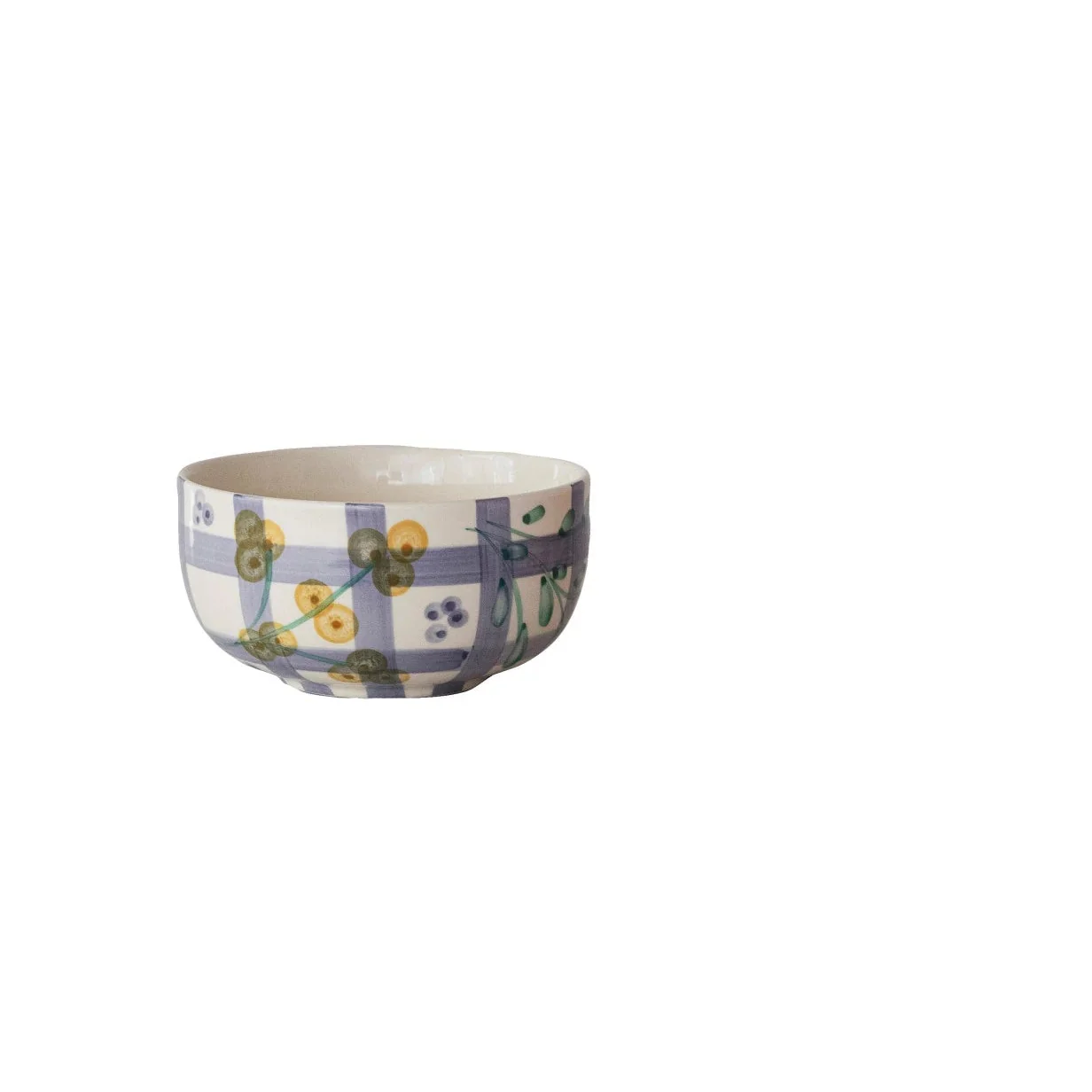 Creative Co-op - Plaid & Floral Bowl - Image 3