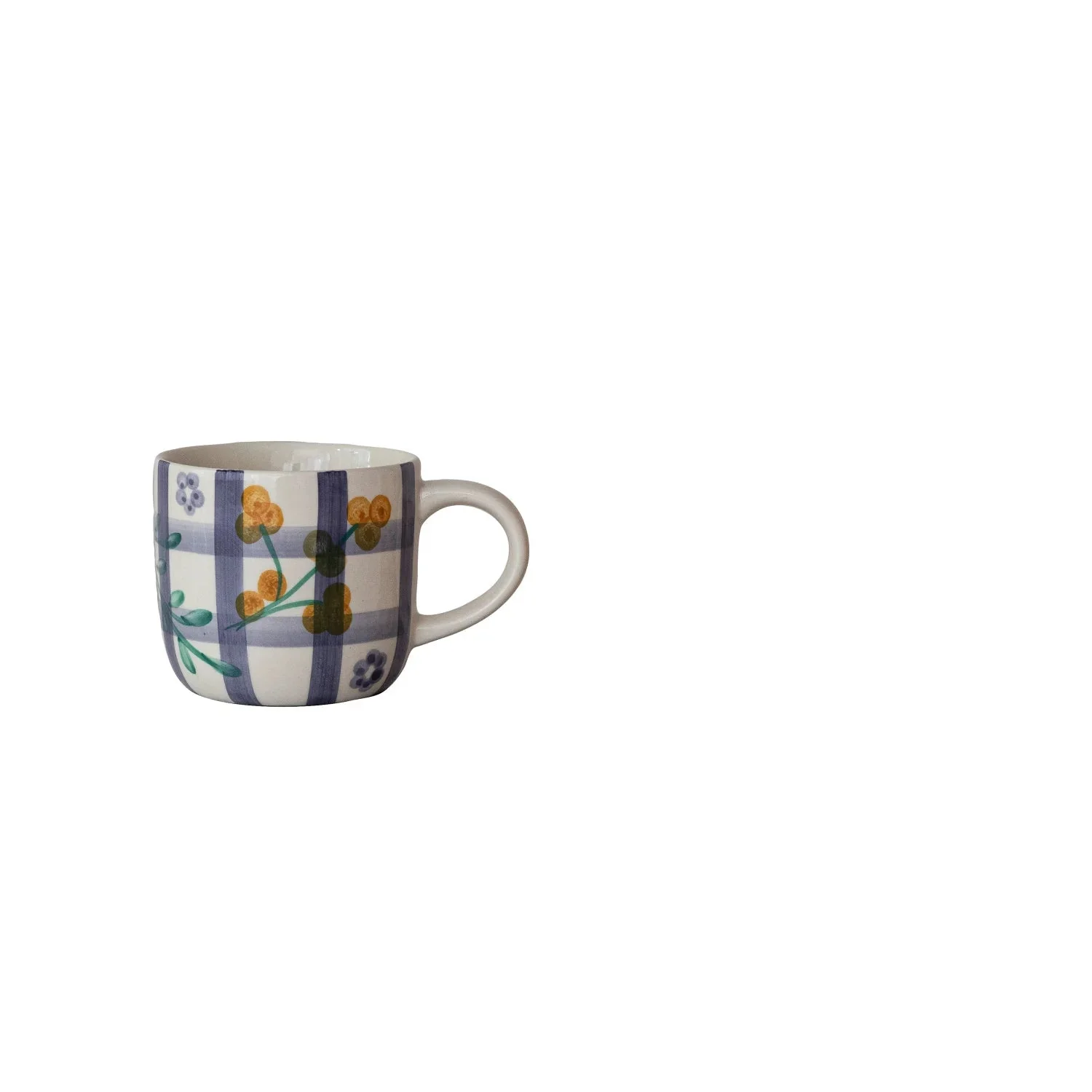 Creative Co-op - Plaid & Floral Mug - Image 3