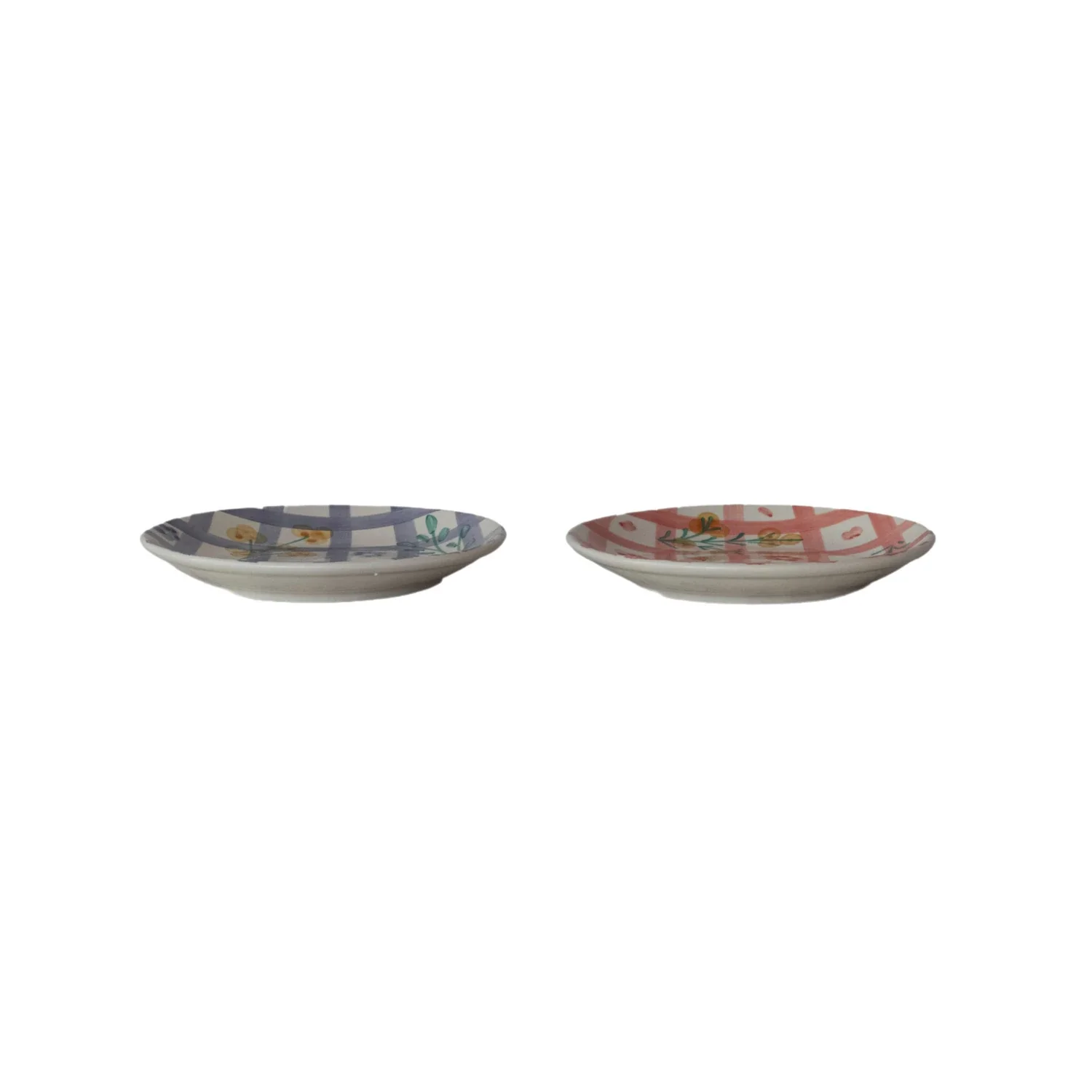 Creative Co-op - Plaid & Floral Plate - Image 5