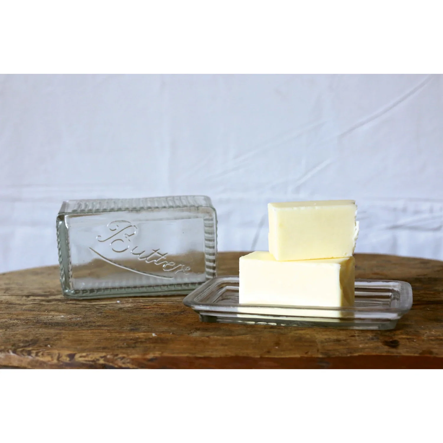 Creative Co-op - Pressed Glass Butter Dish - Image 2