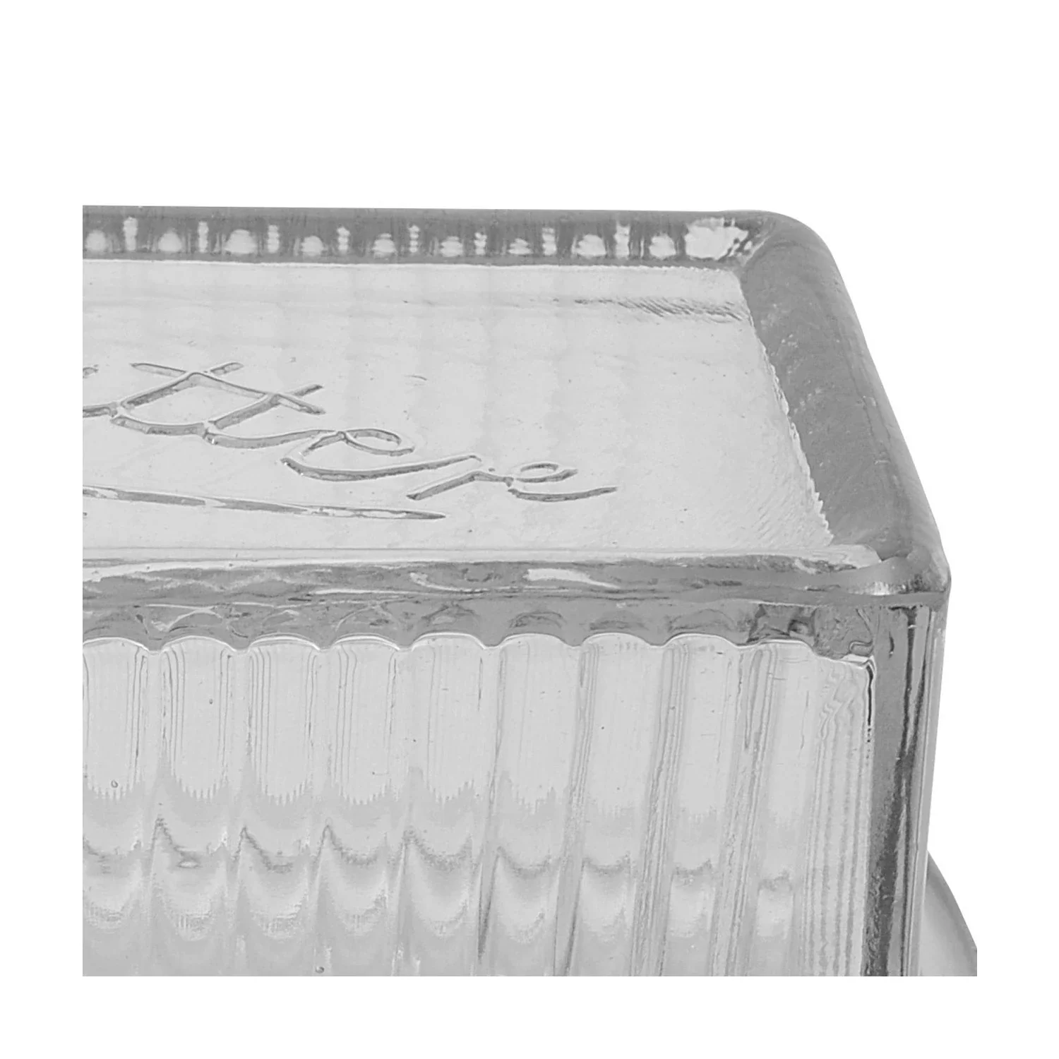 Creative Co-op - Pressed Glass Butter Dish - Image 3