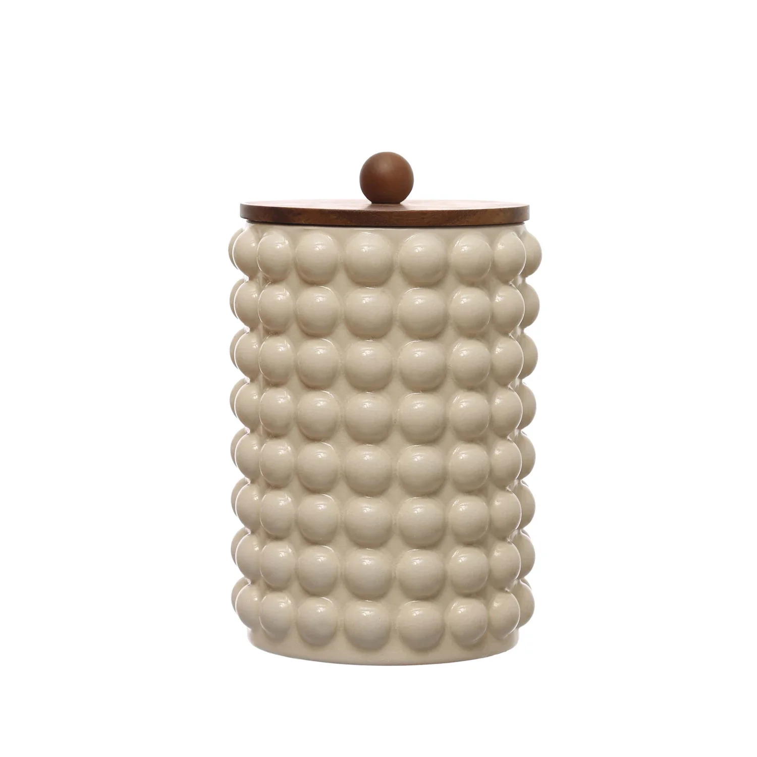 Creative Co-op - Raised Dots Stoneware Canister - Image 3