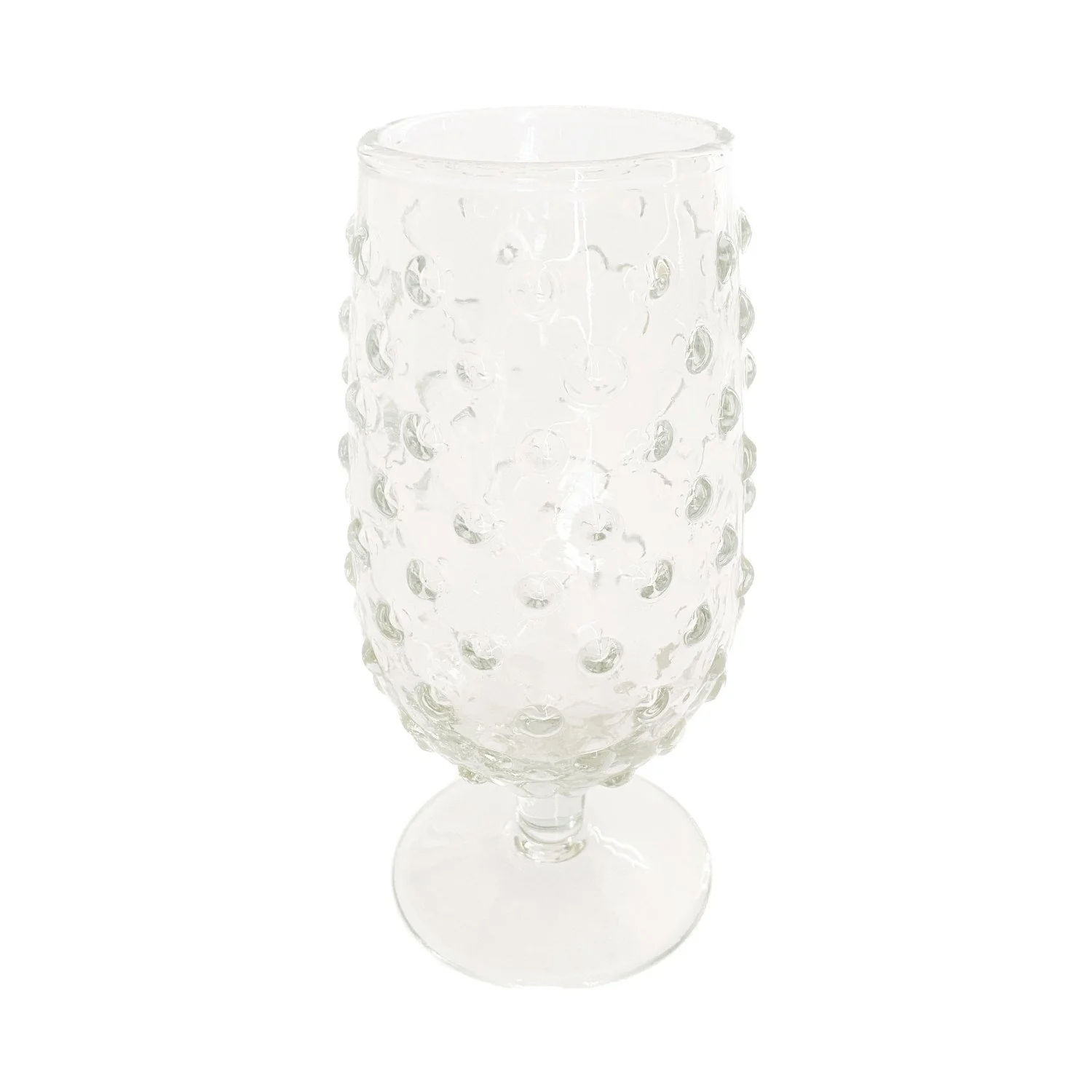 Creative Co-op - Recycled Glass Hobnail Stemmed Drinking Glass