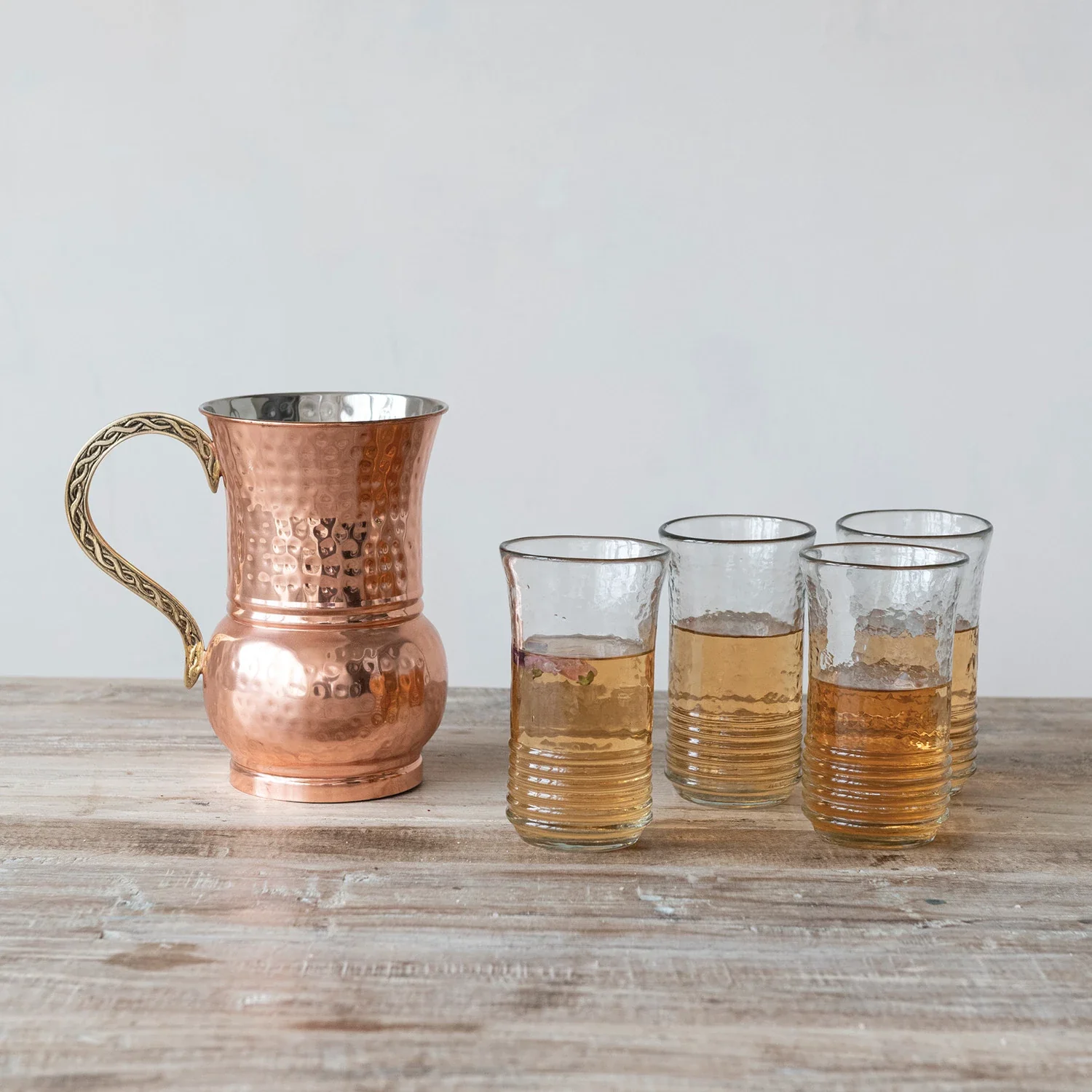 Creative Co-op - Ribbed Drinking Glass