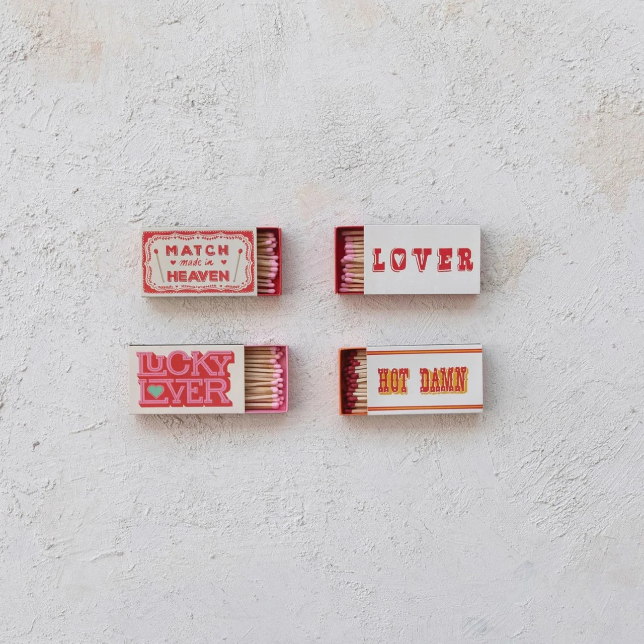 Creative Co-op - Safety Matches in Matchbox with Saying